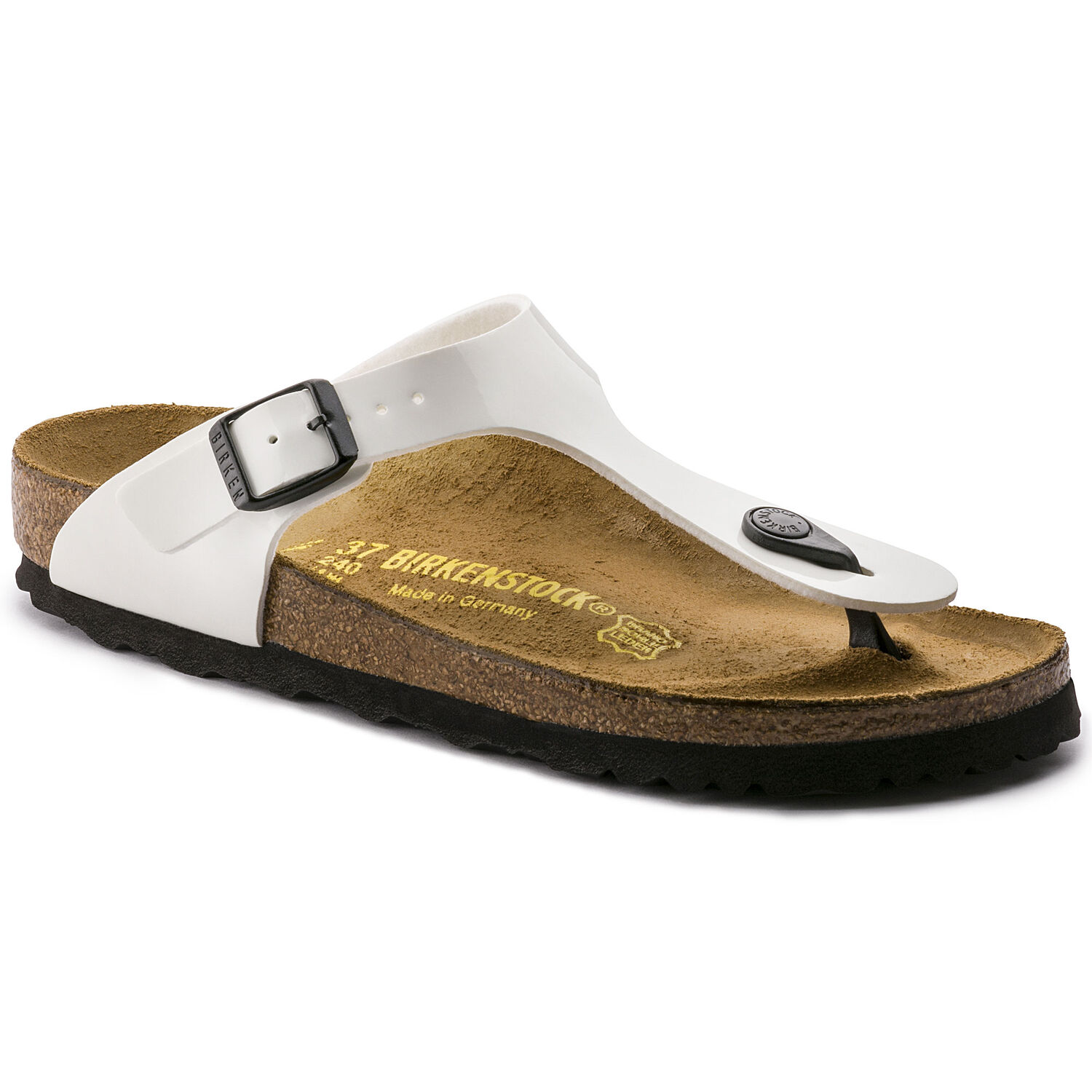 Gizeh - Patent White / Birko-Flor vernice -  Ciabatte ortopediche